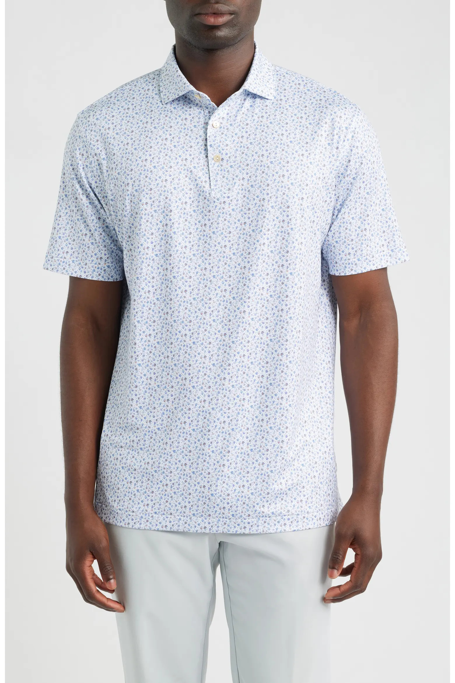 Peter Millar Ranch Water Floral Summer Comfort Perfomance Jersey Polo (Men) | Nordstrom | Nordstrom