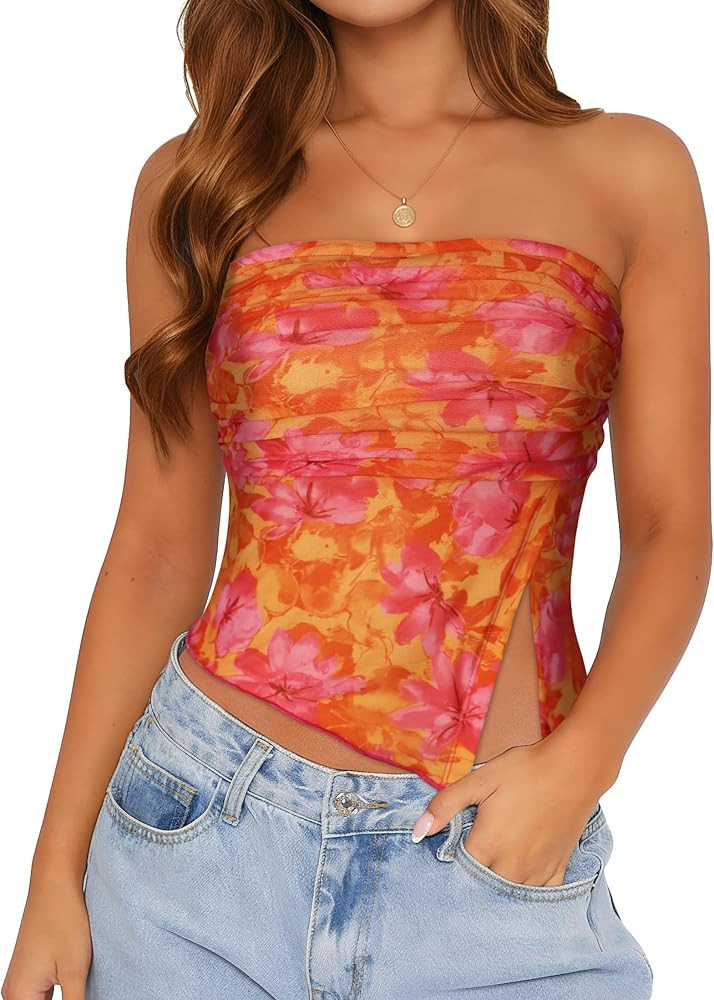 Orange Pink Floral Print | Amazon (US)