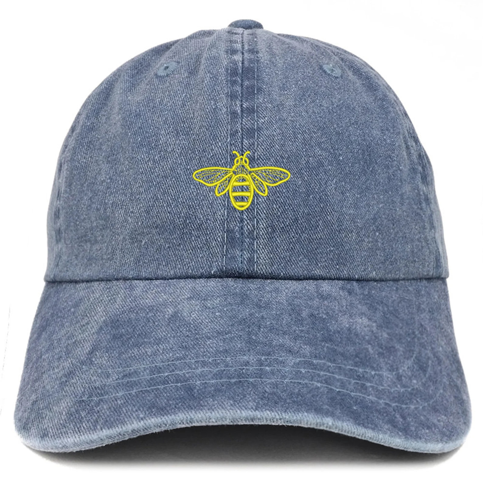 Stitchfy Bee Embroidered Unstructured Low Profile Washed Pigment Dyed Baseball Cap - Etsy | Etsy (Global)