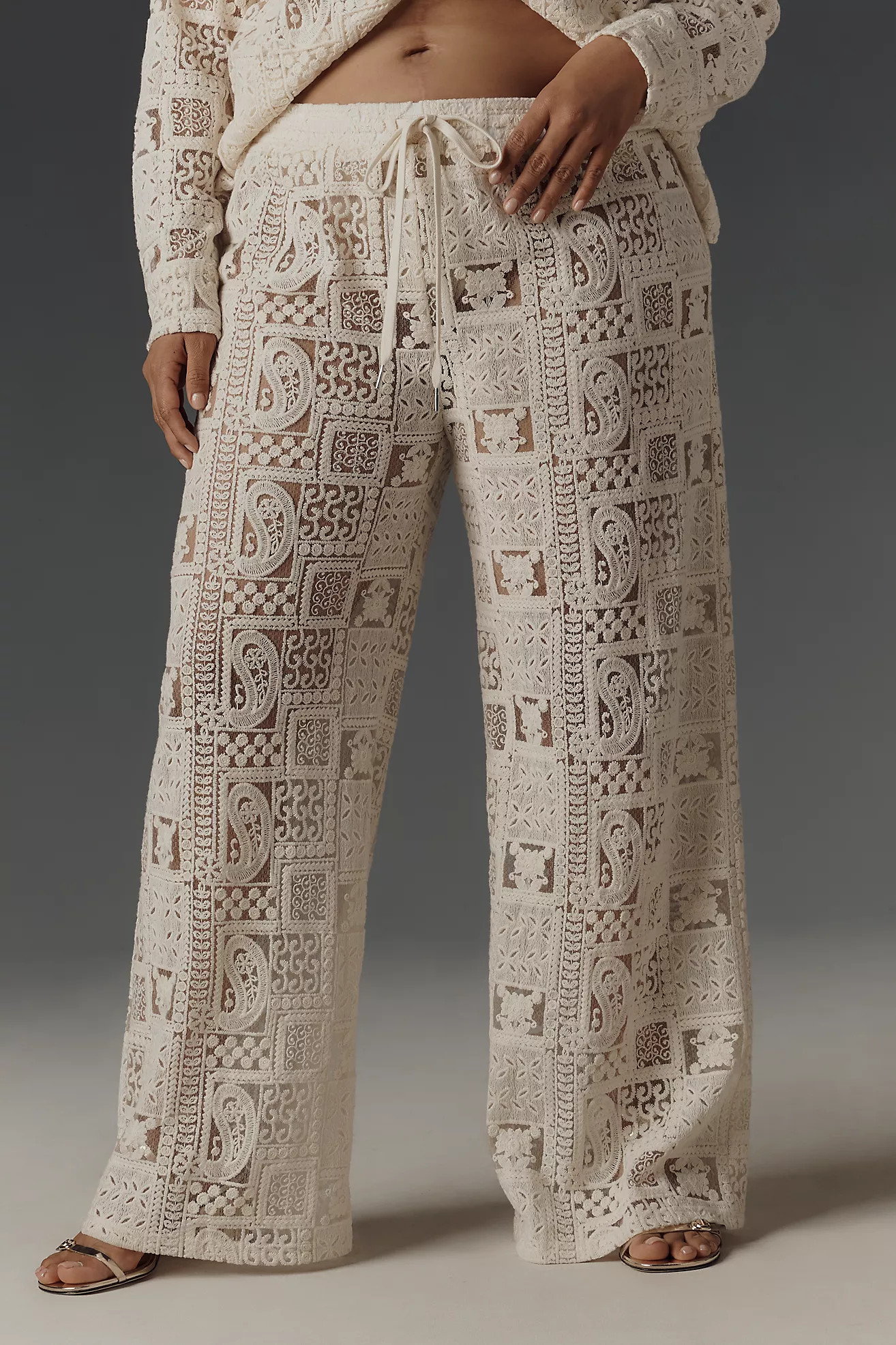 BLITHE Lace Pull-on Pants | Anthropologie (US)