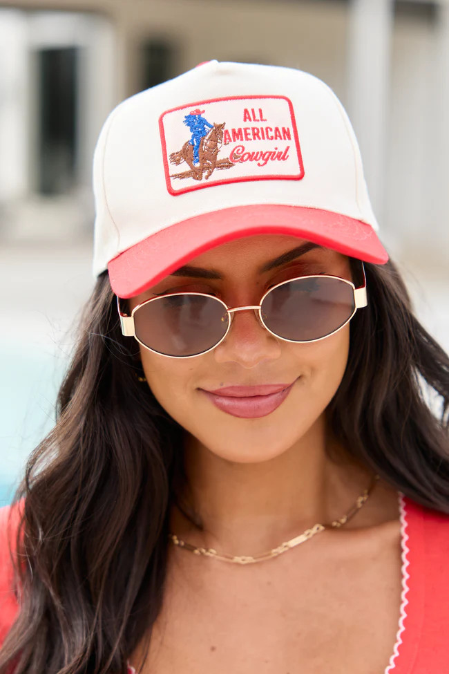 All American Cowgirl Red Trucker Hat SALE | Pink Lily