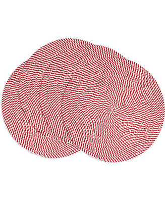 Saro Lifestyle Stripe of Mint Placemats, 15" Round - Macy's | Macy's