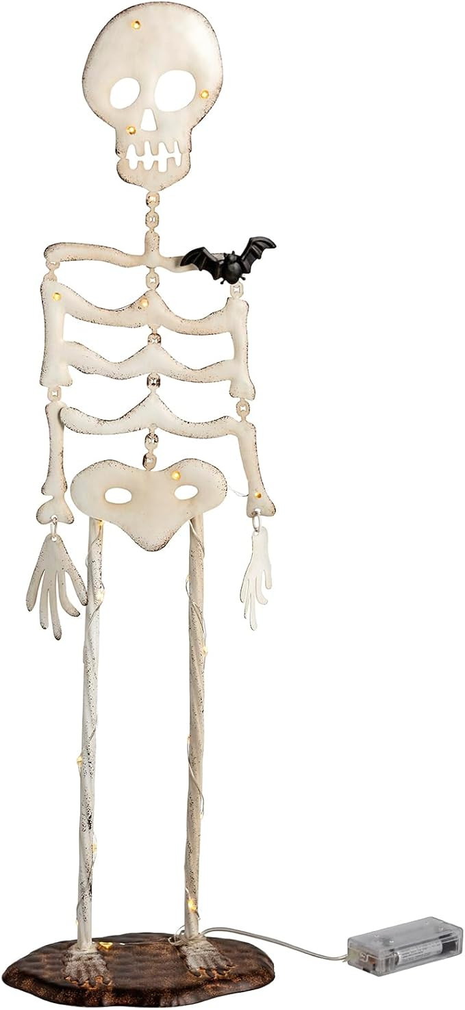 Mud Pie Halloween Small Light Up Skeleton Sitter | Amazon (US)