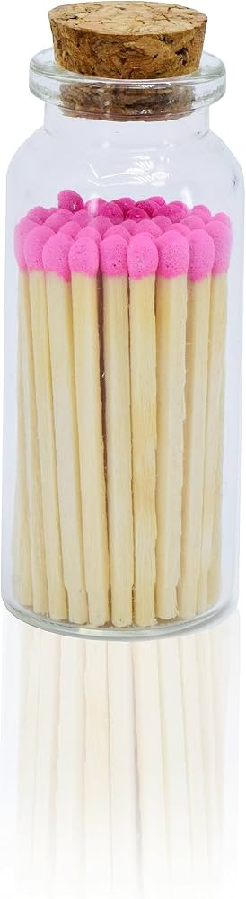40+ Matchsticks Jar Chandler Studio Safety Matches in Jar - Strike On Bottle Glass Jar 2" Inch Ma... | Amazon (US)