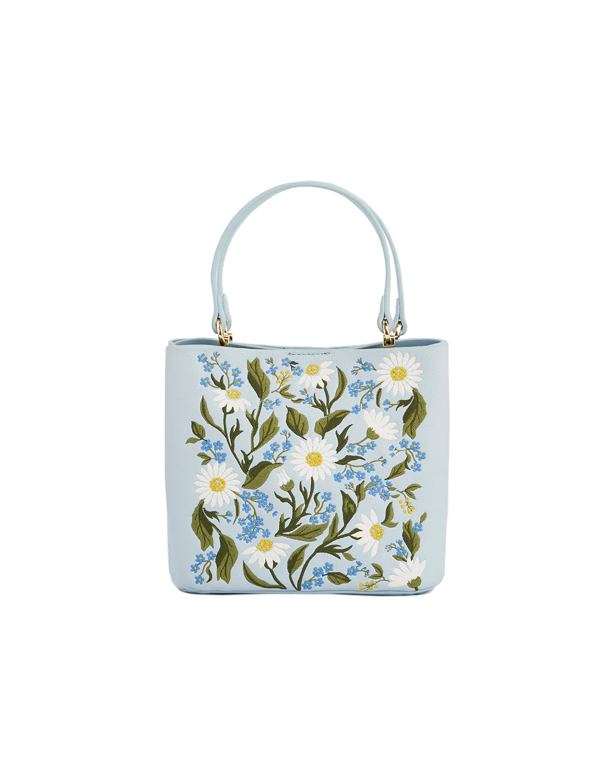 Borsa a secchiello Blue ricamata | Fable England