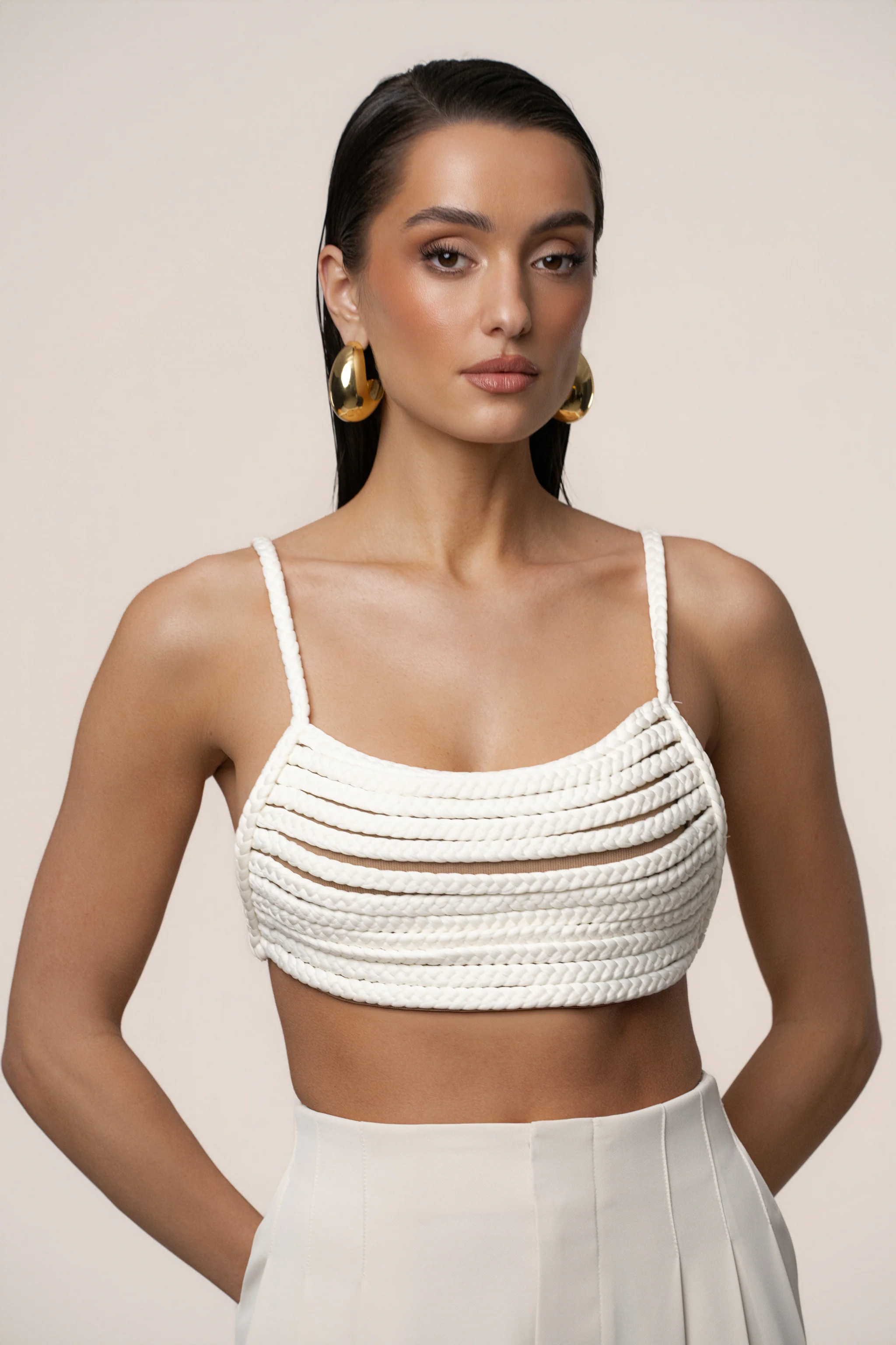 Ivory Sofie Braided Top | JLUXLABEL US