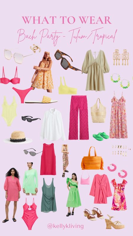 Part 2 of 2. My most recent request! A vision board for a Tulum Bachelorette party. Lots of pops of colors, all of these are H&M finds. 

Tulum Bachelorette, Mexico Bachelorette, tropical bachelorette, orange tote, pink bathing suit, pink one piece, trendy bathing suit, spring outfits, vacation outfits, girls trip, tropical vacation, swimsuits, cover ups, floral dresses 



#LTKtravel #LTKswim #LTKunder100