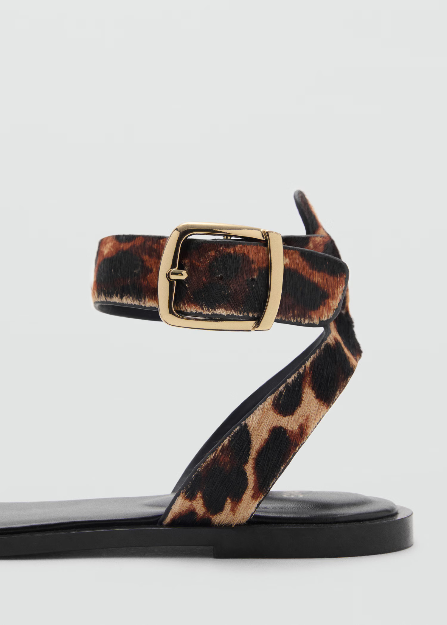 Leopard leather sandals - Women | MANGO USA | Mango (US/MX/AU)