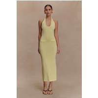 Ovina Halter Neck Knit Midi Dress / Lemon | MESHKI | XXL | MESHKI US