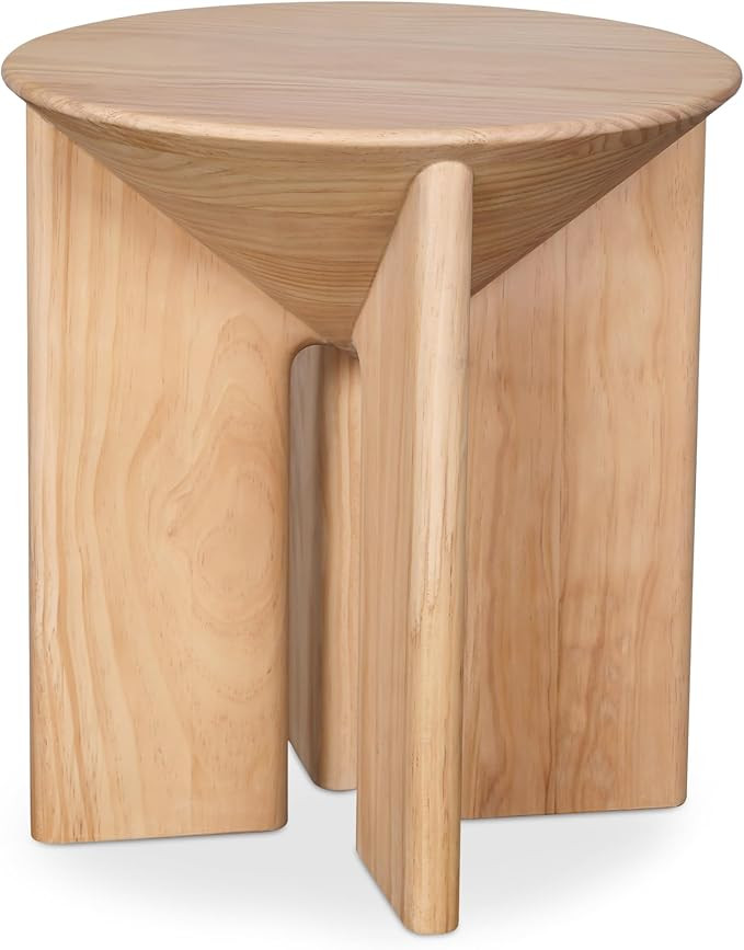Thalia, Accent Table Round Solid Pine, Natural Finish | Amazon (US)