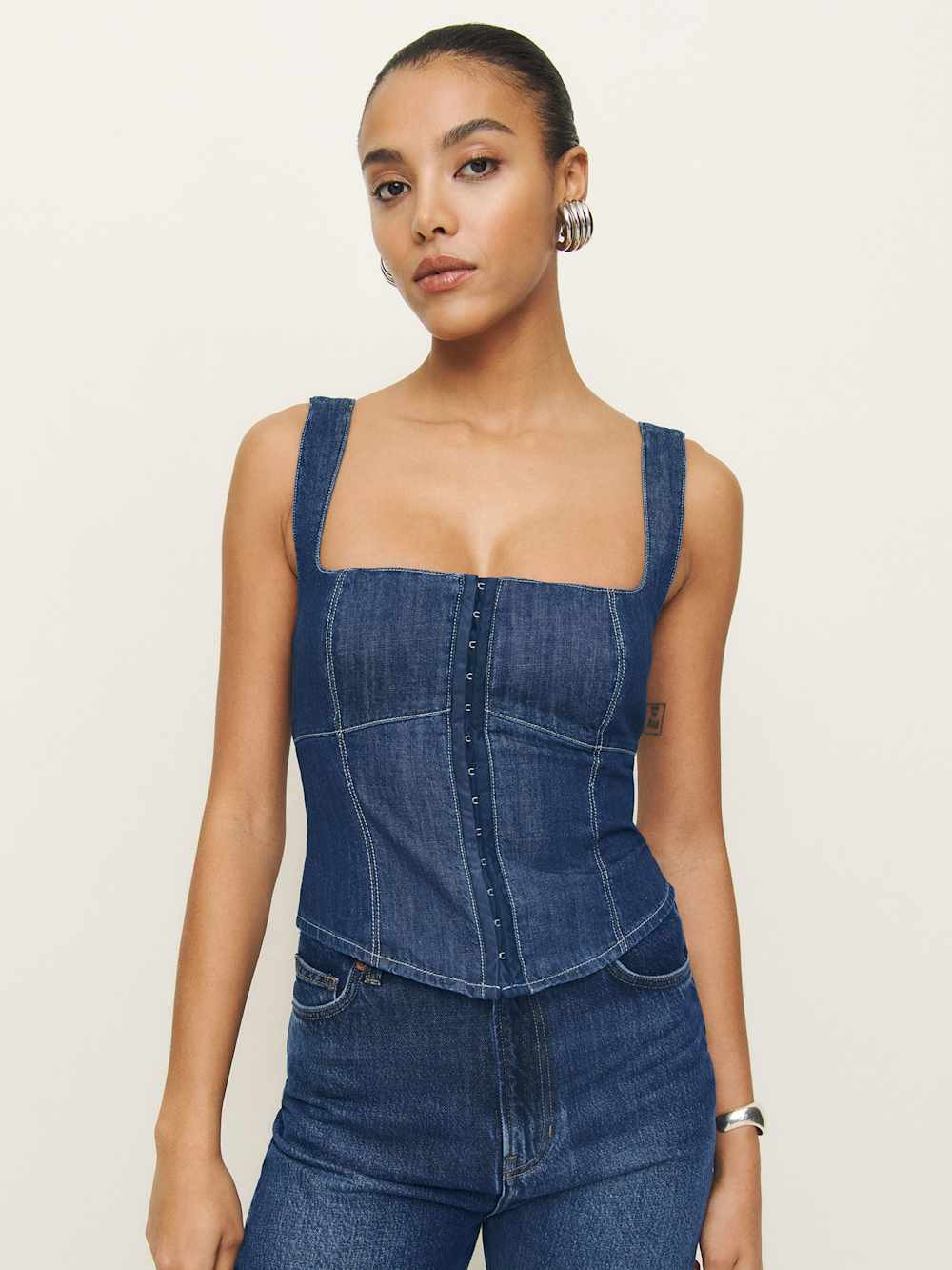 Tagliatelle Denim Top | Reformation (Global)