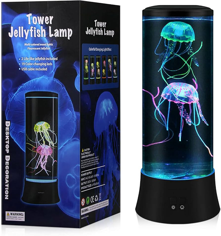 MELOKI LED Jellyfish Lamp, Nlight Light with 7 Color Changing, Mood Lamp for Adults Kids, Large E... | Amazon (US)