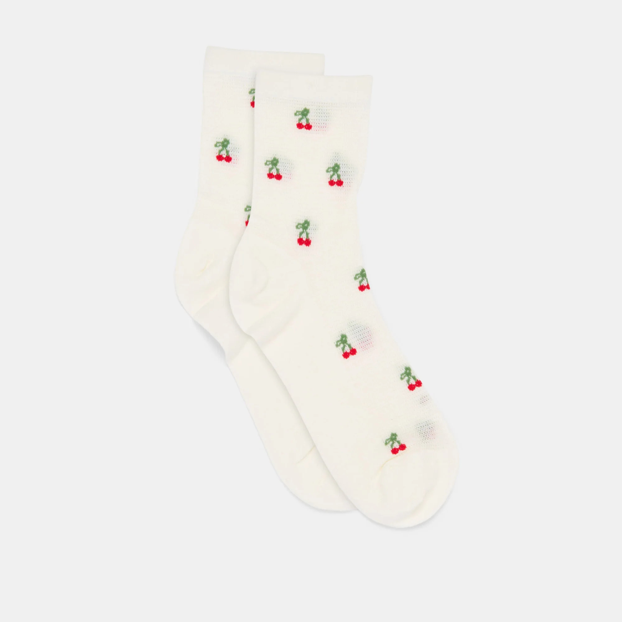 Cherry White Red Waffle Knit Socks | Dolce Vita | DolceVita.com