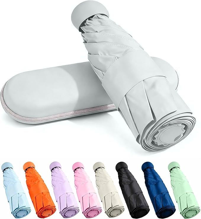 Travel Essentials Mini/Compact Umbrella for Purse - Small Lightweight, UV Sun Protection, Tiny Um... | Amazon (US)