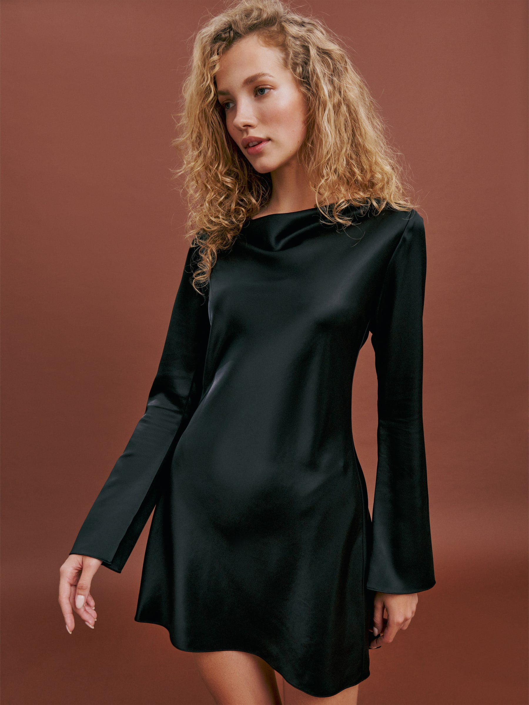 Pike Satin Dress | Reformation (Global)