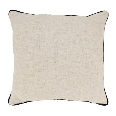 Saro Lifestyle Toscana Daydream Throw Pillow Cover with Piping, Black, 20"x20" | Target