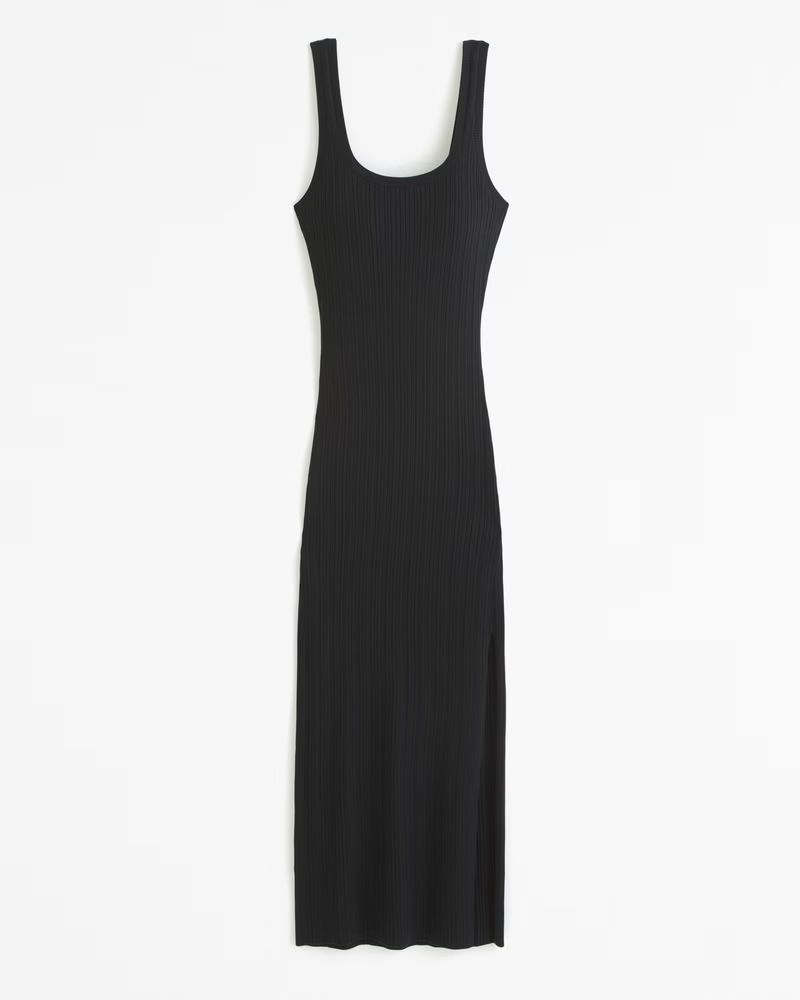 Abercrombie & Fitch Women's Ribbed Midi Sweater Dress in Black - Size L TALL | Abercrombie & Fitch (US)