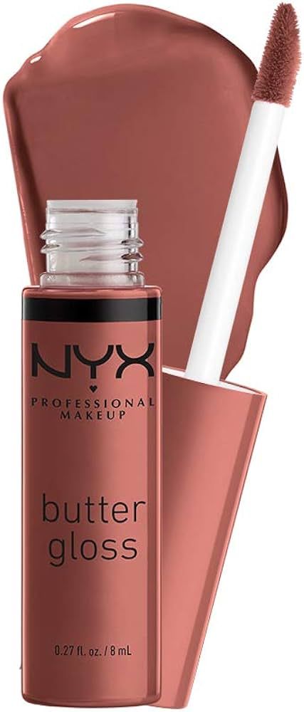 NYX PROFESSIONAL MAKEUP Butter Gloss, Non-Sticky Lip Gloss - Praline (Deep Nude) | Amazon (US)