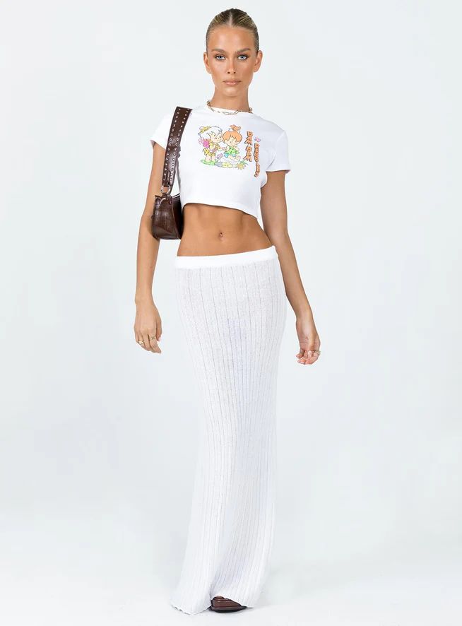 Belle Knit Maxi Skirt White | Princess Polly US