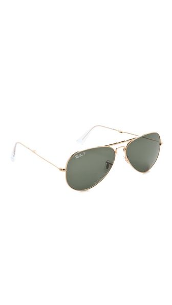 Ray-Ban Foldable Aviator Sunglasses Arista/Crystal Green Polar | Shopbop