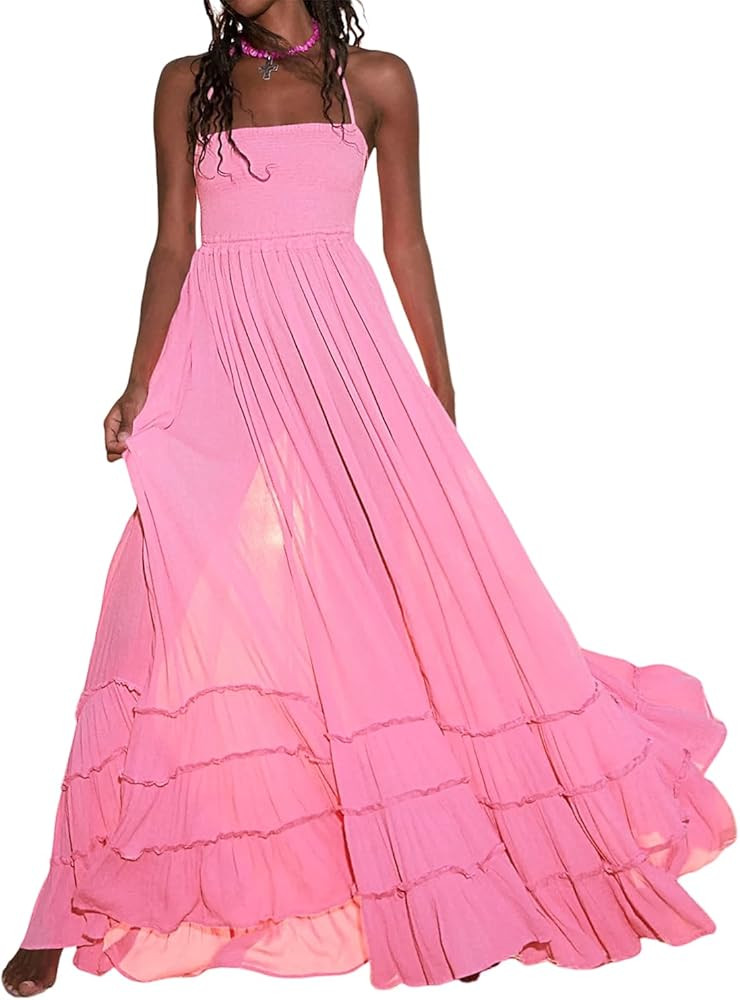 R.Vivimos Womens Summer Cotton Sexy Backless Long Dresses | Amazon (US)