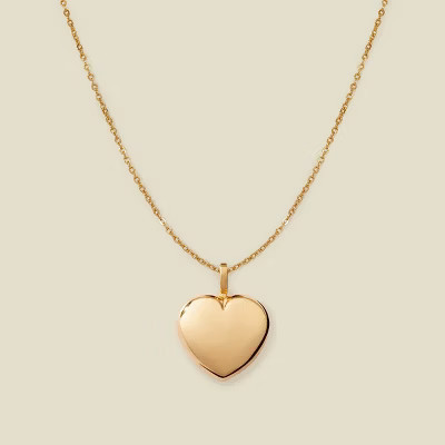 Made By Mary | Puffy Heart Charm Necklace Gold | Target