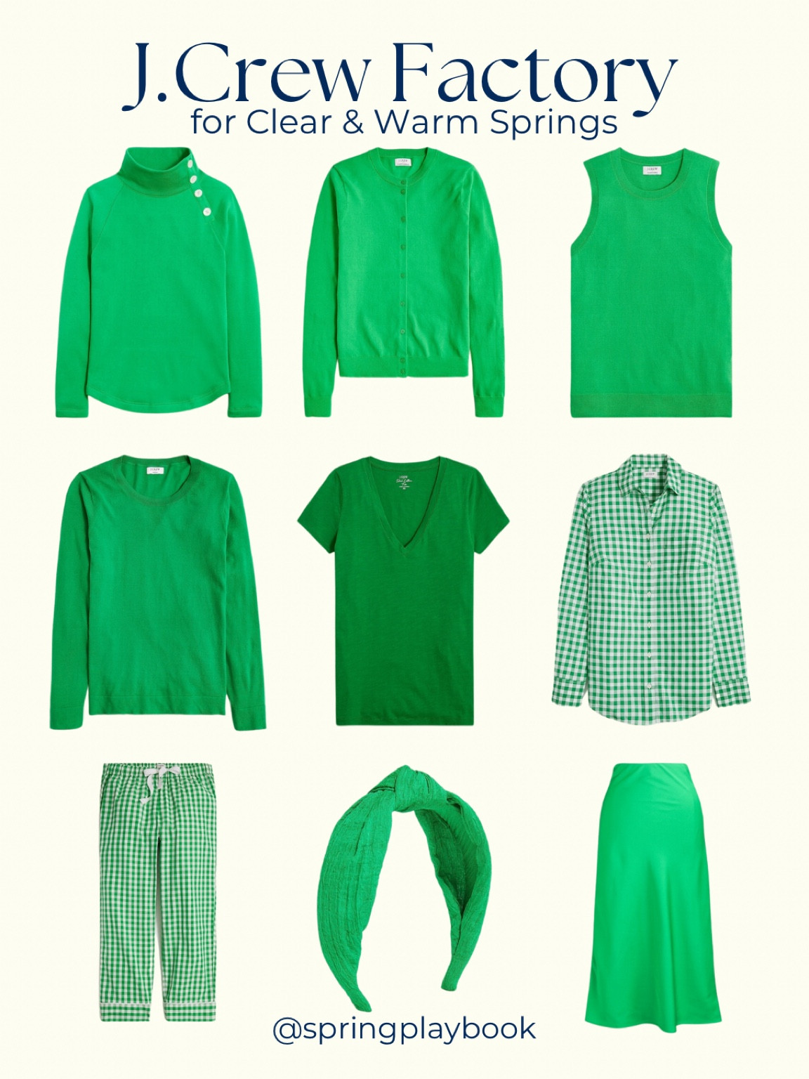 J.Crew Factory Vintage Kelly is great for Warm & Clear Springs!

Light Springs wanting to wear this color, grab the skirt, PJ pants, or headband and pair it with a lighter green or any other Light Spring color. 

#createdcolorful #createdcolorfulspring #hocspring #tcispring #pcaspring #lightspring #warmspring #truespring #brightspring #clearspring #paintboxspring #bluespring

#LTKfindsunder50 #LTKsalealert #LTKworkwear