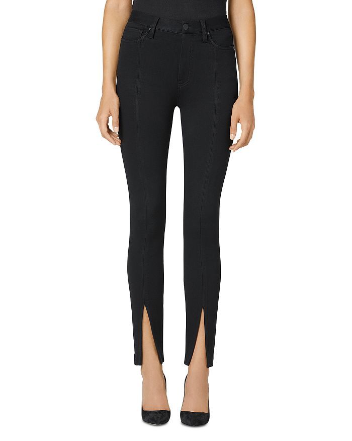 Barbara Slit Hem Super Skinny Jeans in Black | Bloomingdale's (US)