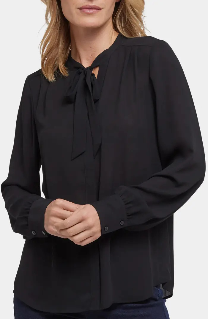 Tie Neck Button-Up Shirt | Nordstrom