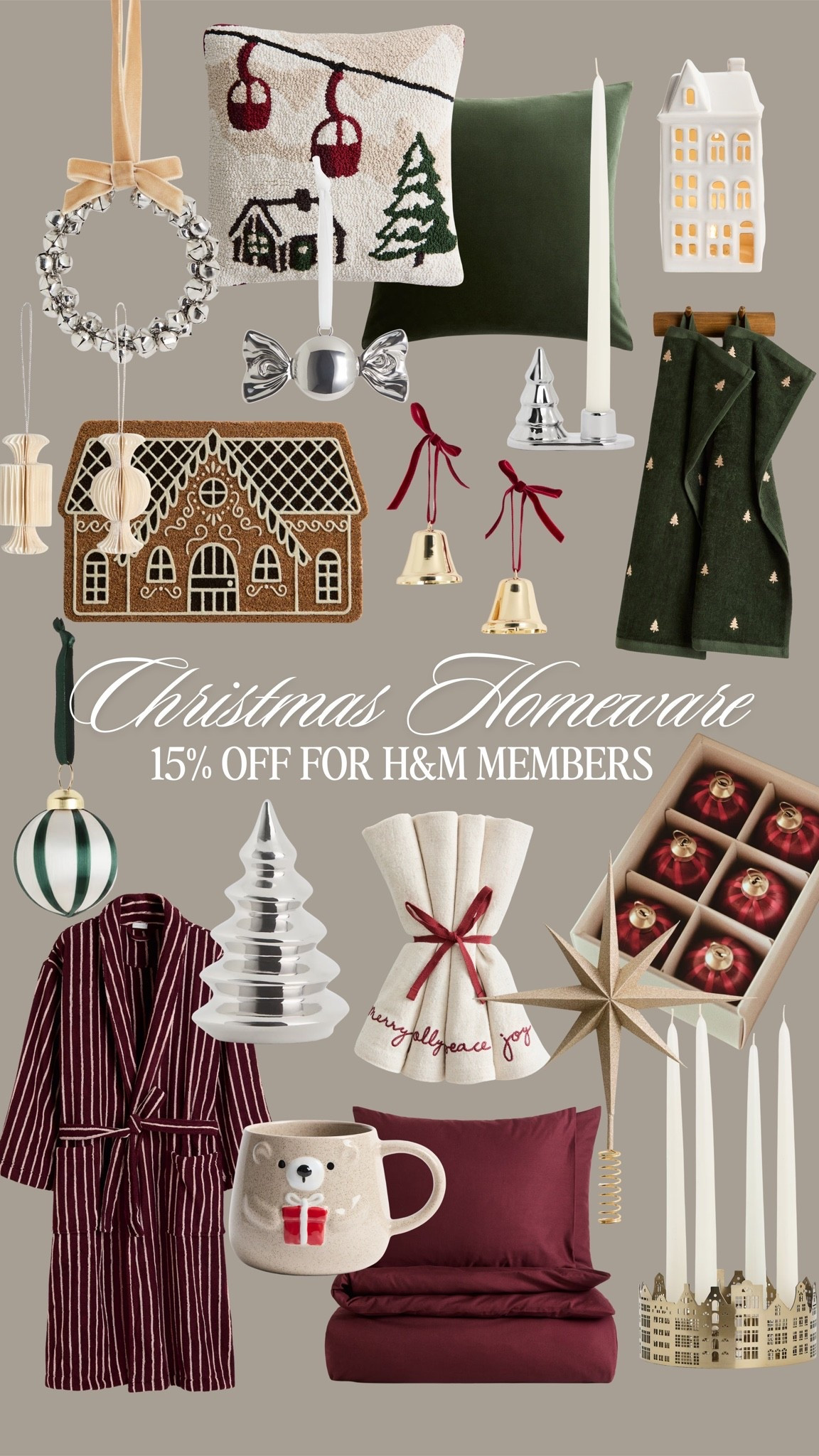 H&M Christmas homeware edit  🎄 all 15% off for members 🙌