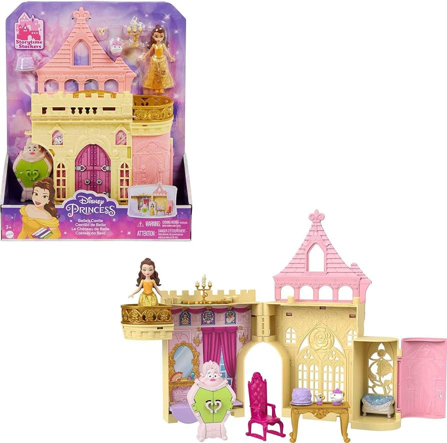 Mattel Disney Princess Belle Stackable Castle Doll House with Small Belle Doll, 4 Character Frien... | Amazon (CA)