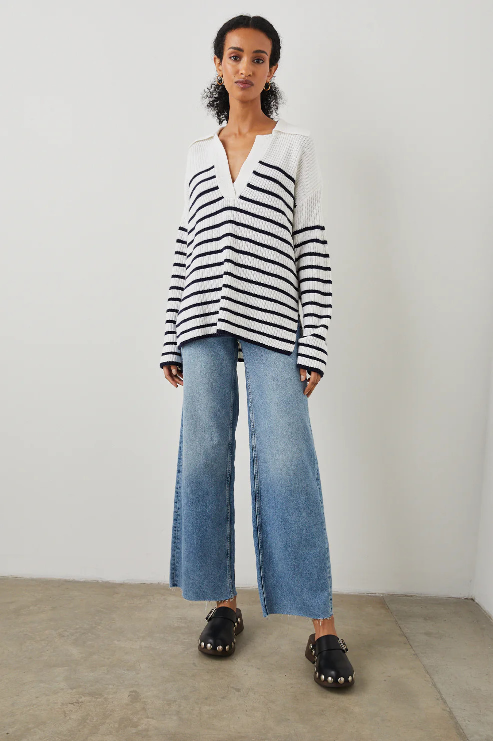 HARRIS SWEATER - WHITE NAVY STRIPE | Rails