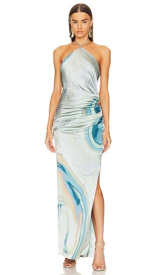 Hansel Marble Printed Gown in Laguna Marble Print | Revolve Clothing (Global)