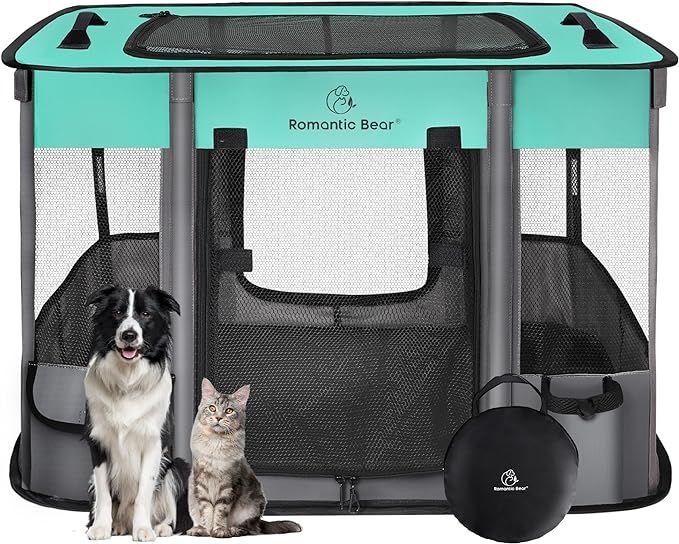 Dog Playpen,Pet Playpen,Foldable Dog Cat Playpens,Portable Exercise Kennel Tent Crate,Water-Resis... | Amazon (US)
