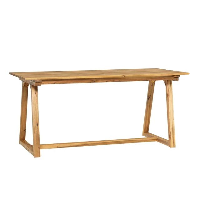 Walker Edison Modern 66” Solid Wood Outdoor Dining Table, Natural | Walmart (US)