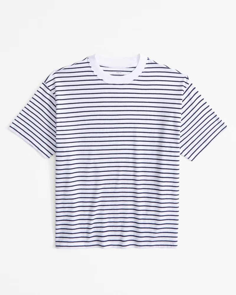 Abercrombie & Fitch Women's Essential Easy Tee in Navy Stripe - Size XXS | Abercrombie & Fitch (US)