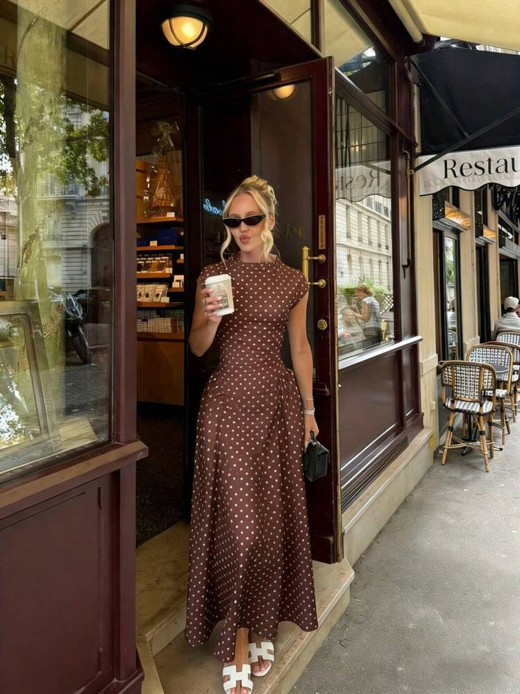 Lightweight All-Over Print Patchwork Casual Party Elegant Loose Dress, Suitable For Holiday And V... | SHEIN