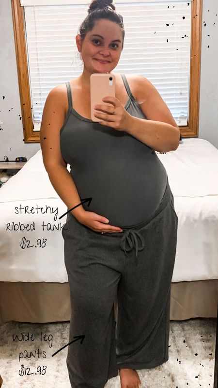 Pregnancy/postpartum loungewear 
Pants: TTS, oversized fit
Tank: TTS, stretchy material (these are junior tanks so keep in mind!)

Wide leg pants, ribbed tank, layering tank, loungewear, pregnancy, maternity, postpartum, pajamas, affordable loungewear, tank, fall outfit, comfort, comfy, cozy, sweatpants, baby, mama, nursing, breastfeeding

#LTKfamily #LTKbaby #LTKbump