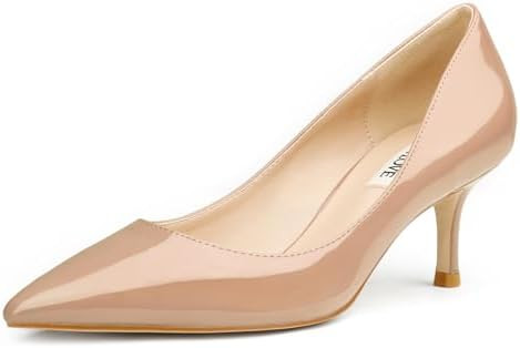 JOY IN LOVE Women's Shoes Low Heels Pointy Toe Kitten Heel Daily Pumps | Amazon (US)
