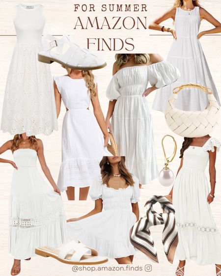 White dresses and accessories for summer 2024 from Amazon.

#LTKShoeCrush #LTKStyleTip #LTKItBag