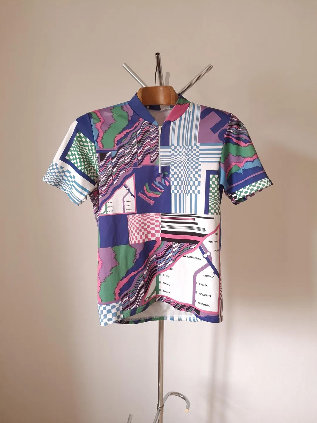 Vintage 90's Italian Quirky Colorful Short Sleeve Cycling Jersey With Abstract Motif, Size M - Et... | Etsy (US)