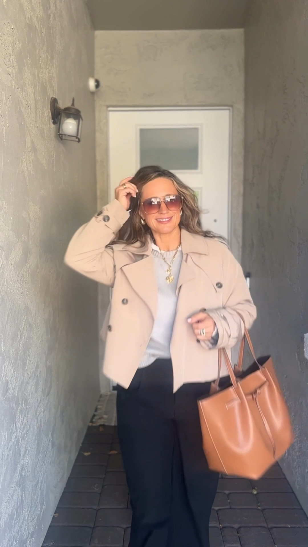 Proof you don’t need a closet full of clothes to serve endless looks. One sweater, three styles = chic + versatile ✅ wearing a medium in sweater, crop trench, barn jacket, and large in long trench. Size 10 in leather skirt. 

#LTKMidsize #LTKPetite #LTKStyleTip