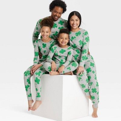 Women's St. Patrick's Day Matching Family Pajama Set - Gray | Target