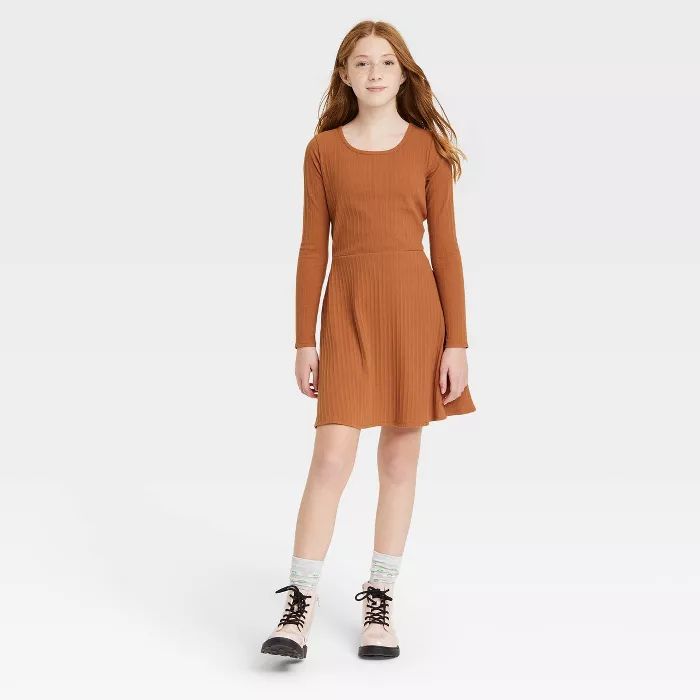 Girls' Skater Long Sleeve Dress - art class™ | Target