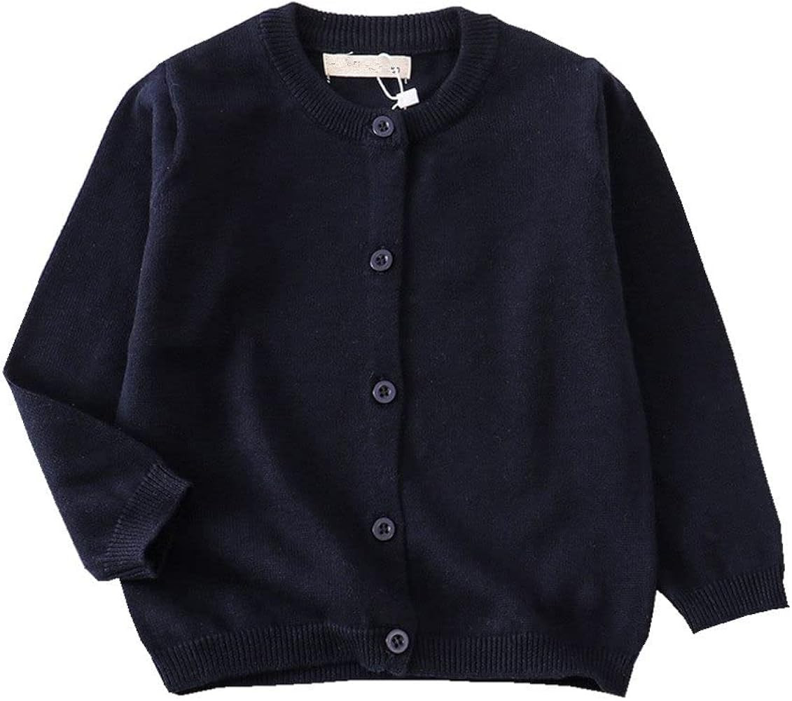 LNICEAR Toddler Boys Girls Crewneck Cardigan Sweaters Long Sleeve Kids Button Cotton School Unifo... | Amazon (US)