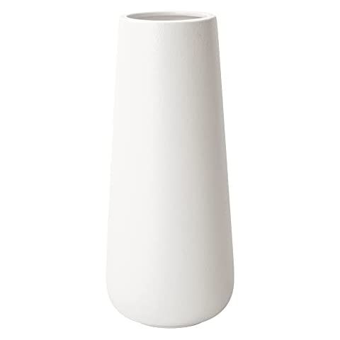 Amazon.com: D'vine Dev 10 Inch Modern White Ceramic Vase, Oval-Shaped, Grainy Texture Flower Vase... | Amazon (US)