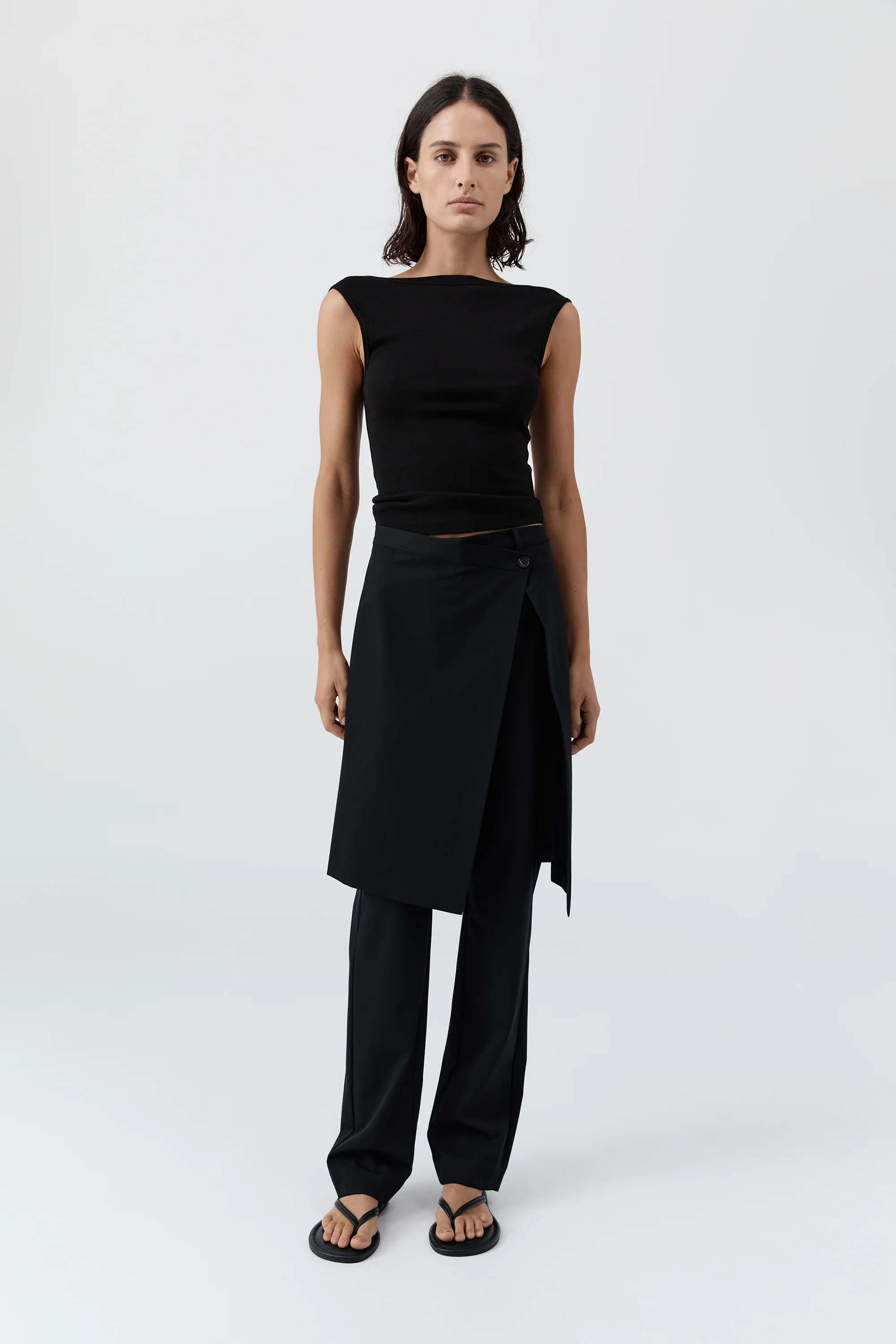 Wool Hybrid Skirt Pants - Black | St. Agni (US, UK, EU)