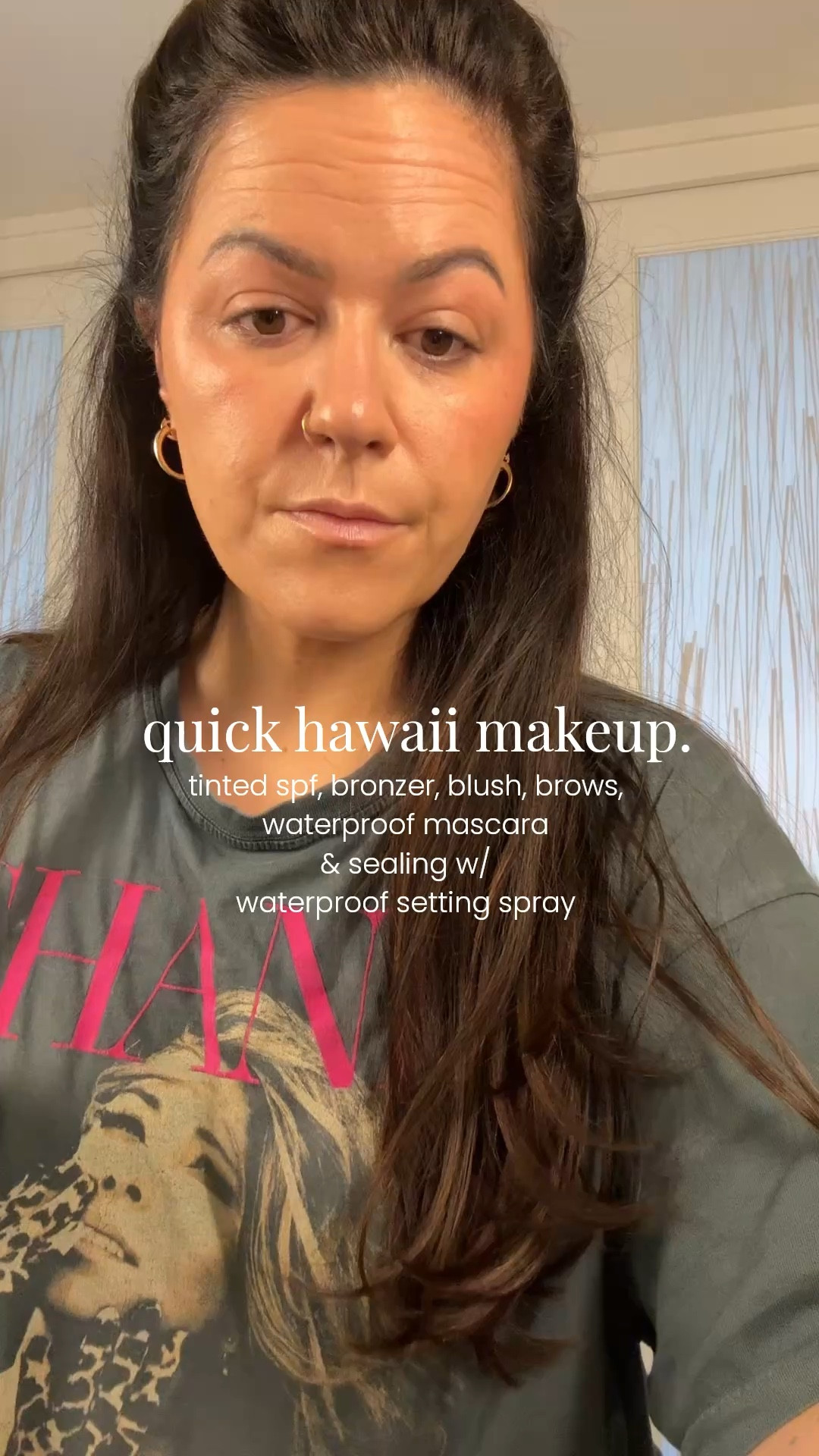 vacation waterproof makeup with spf 50! my ride or die vacation makeup 
bronzer blush duo color 5.5
tinted spf shade medium 
waterproof mascara 
waterproof setting spray 

#LTKmorningroutine #LTKTravel #LTKBeauty