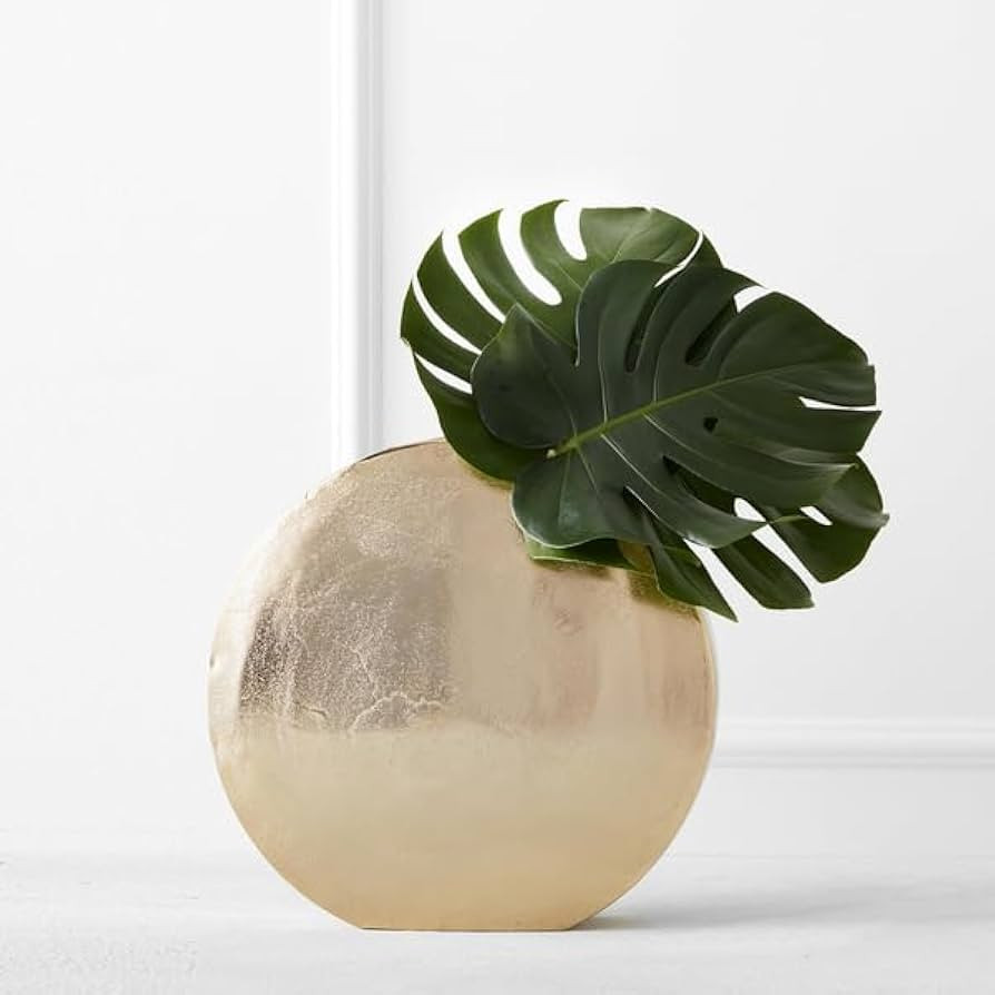 Z Gallerie Gold Aluminum Flower Vase - Unique and Modern Tabletop, Bookshelf, Entryway, Office De... | Amazon (US)