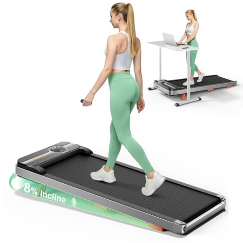 TREAFLOW Walking Pad Portable Under Desk Treadmill with Incline 2.5HP for Home Office 265 lbs Cap... | Amazon (US)